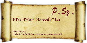 Pfeiffer Szavéta névjegykártya